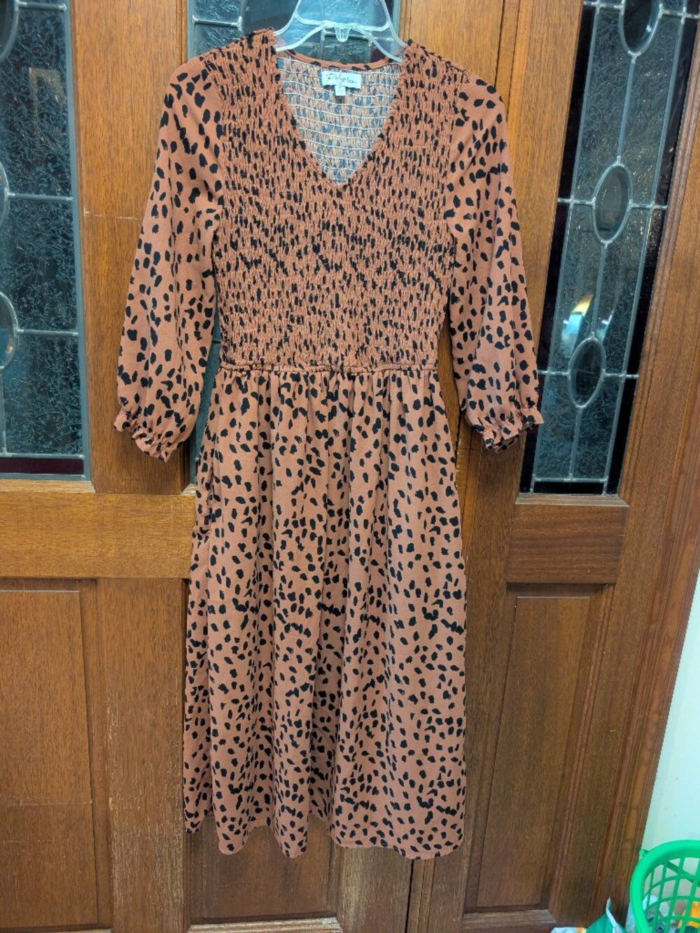 Womens leopard print midi dress, size Small